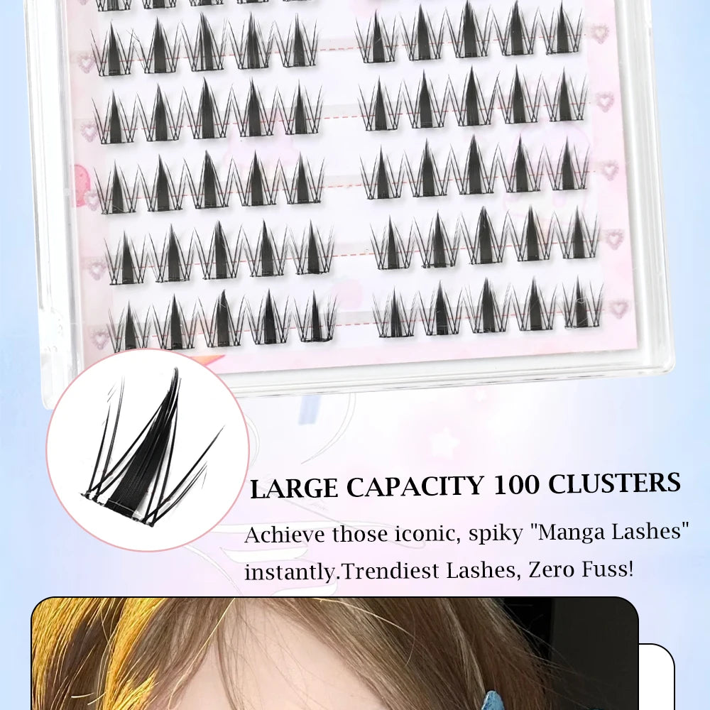 Upgraded Sunflower False Eyelashes No Glue Fake Lashes Natural Reusable Band-Free Lashes Manga Lash Makeup Korean
