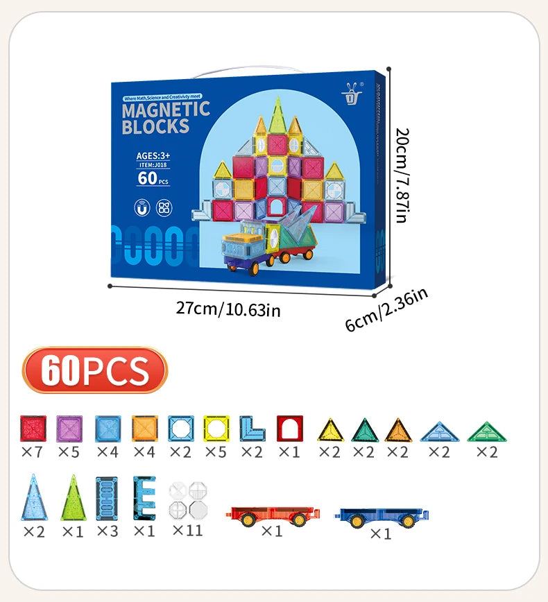 Magnetic Tiles for Kids Ages 3-5 4-8 Magnet Toys for 3 4 5 6 7 8+ Year Old Boys Girls Toddlers Magnetic Building Blocks Preschoo