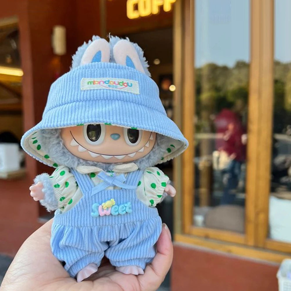 For 17cm 3.0 Ropa Labubu V1 V2 V3 outfit clothes Time to chill doll clothes for labubu II Doll cute clothes
