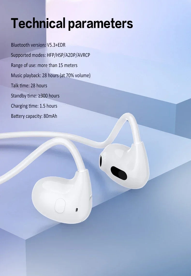 Xiaomi Wireless Bluetooth 5.3 Headphones Air-Conduction Waterproof Headset Stereo Over-Ear Sports Earphones Earbuds with Mic
