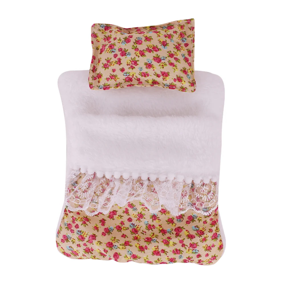 17cm Mini Doll's Accessories Set For Labubu Doll Pop 3Pcs/Set Bed+Quilt+Pillow Pajamas Sleeping Bag Dollhouse Gift,Girl's Toys