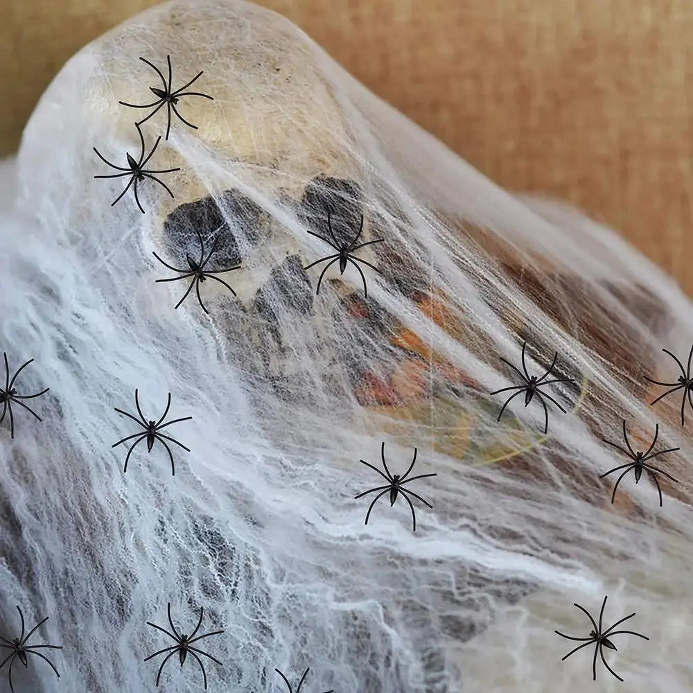 1400 sqft Halloween Spider Webs Decorations with 20 Fake Spiders, Super Stretchy Cobwebs for Halloween Decor Indoor and Outdoor