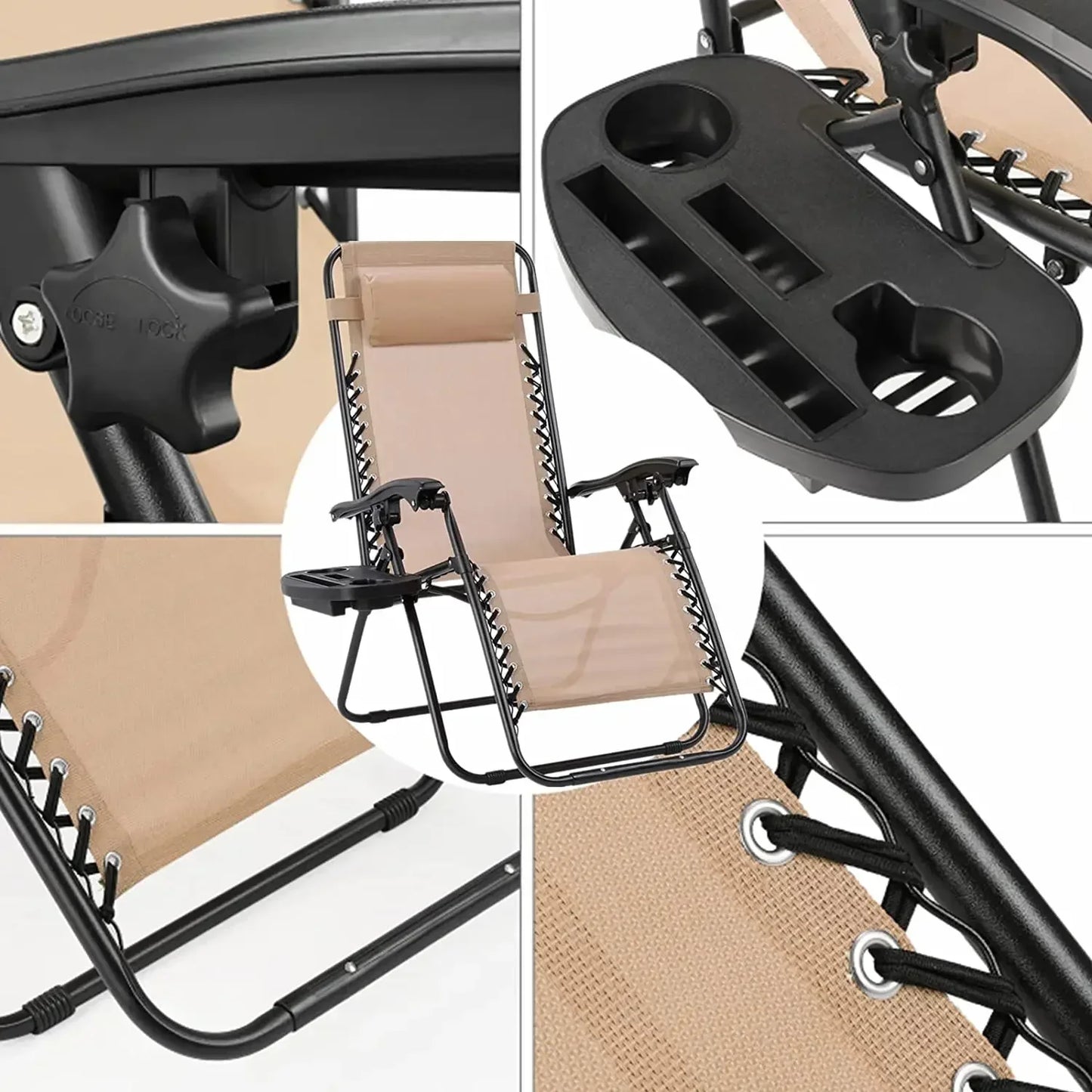Ensemble de chaises longues pliantes Homfa avec table