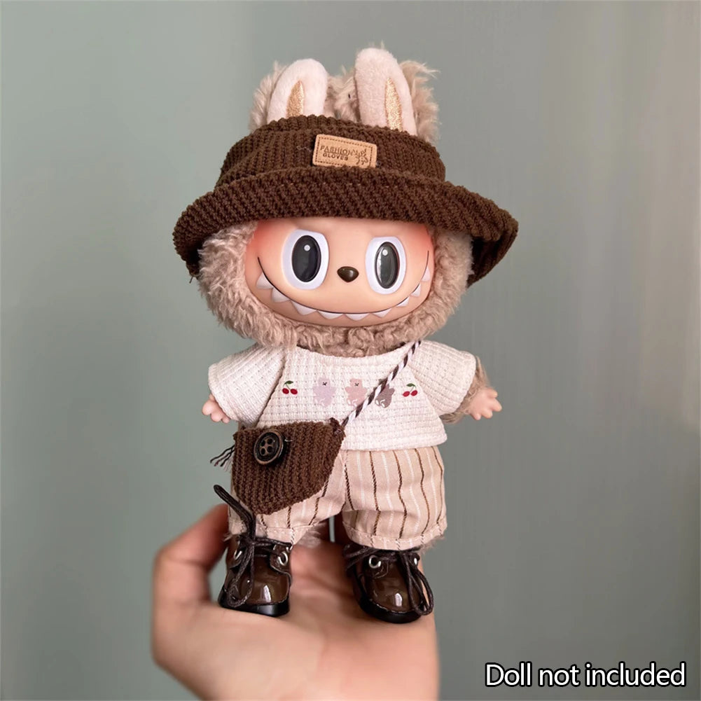 Fashion Clothes Ropa Labubu Clothes Outfit Doll Accessories For 15/17cm Labubu V2 V1 Plush Doll's Suspenders Suit