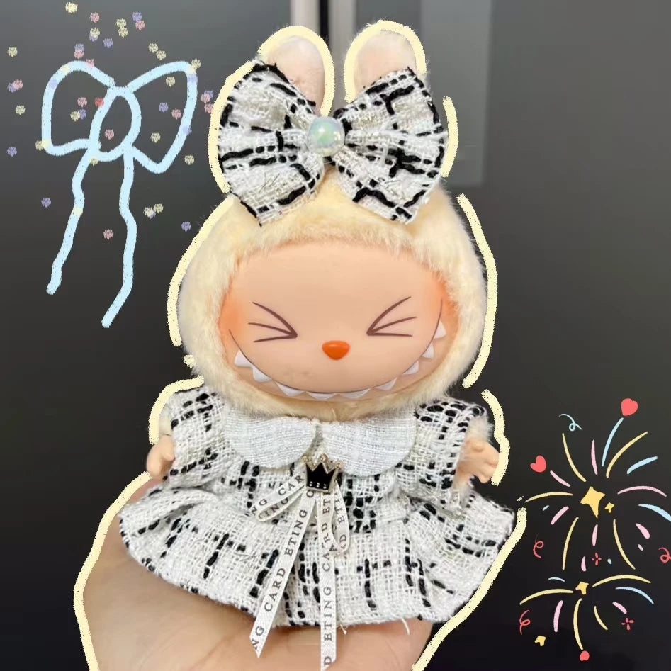 Sweet Princess Style Doll's Cloth for Labubu 17cm The Monster Outfit Accessories Clothing DIY Kids Gift High-quality Dress Cloak