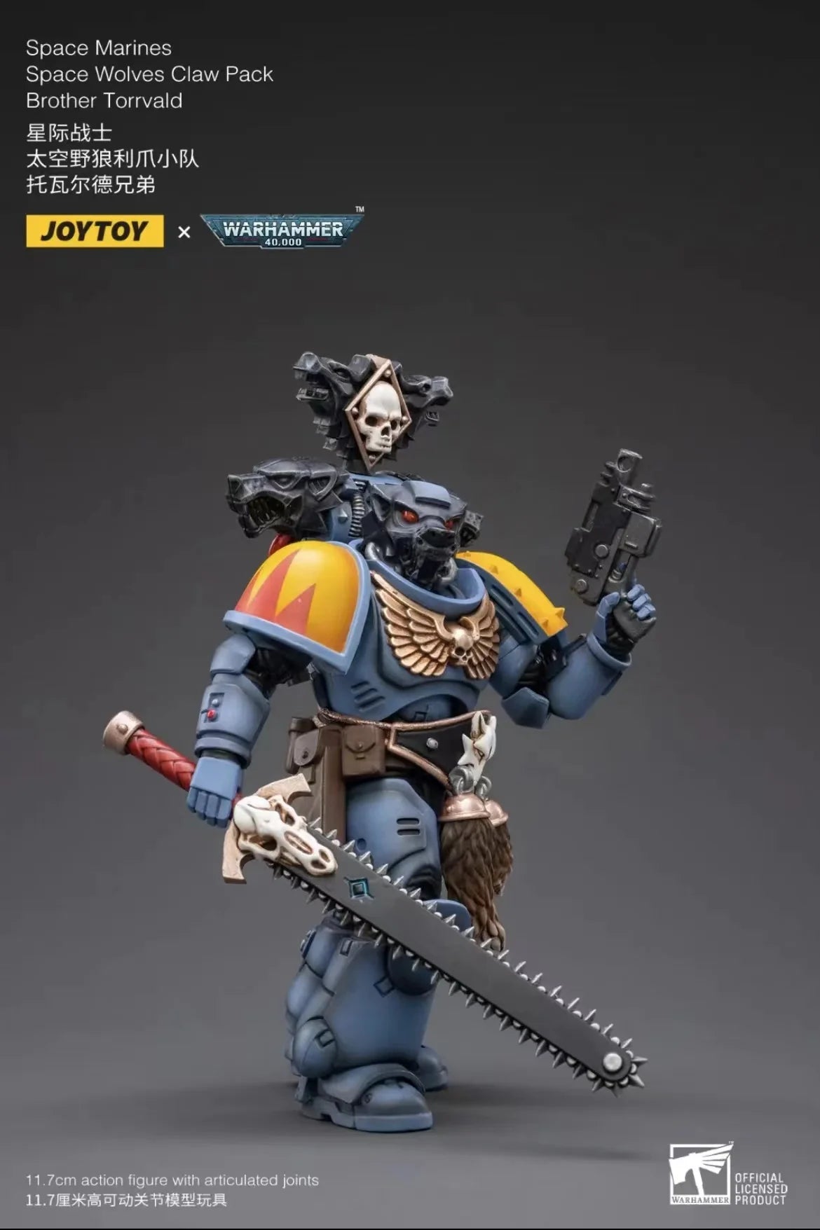 1/18 JOYTOY Actionfigur – Warhammer 40K Horus Heresy Space Wolves Logan Ghostwolf Mecha Modell