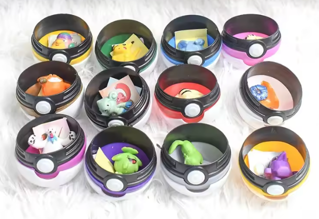 Pokemon Balls Figure Set – Set van 12 Pikachu Pokeball Anime Action Figures