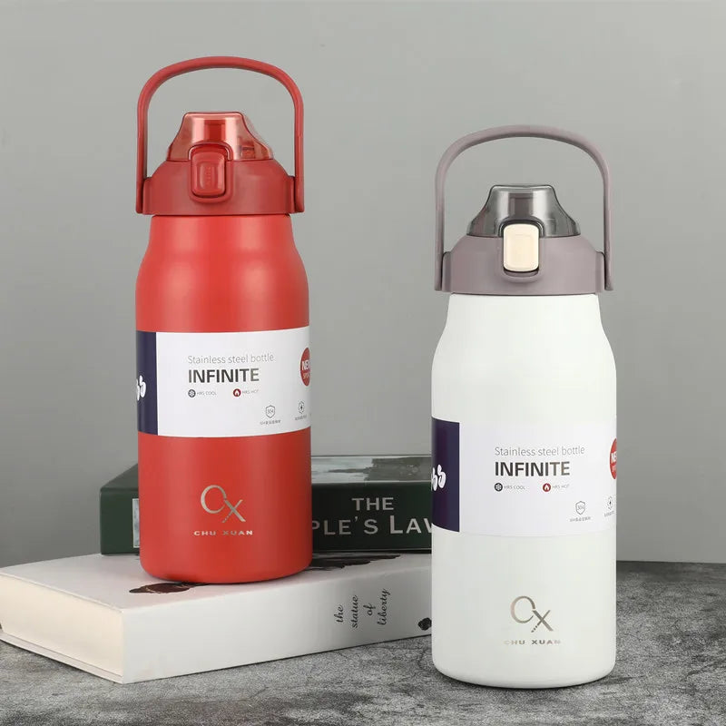1.3L/1.7L Large Capacity Thermo Bottle Outdoor Mug Stainless Steel Thermos Water Bottle Portable Vaccum Flask Cold And Hot Tumbl