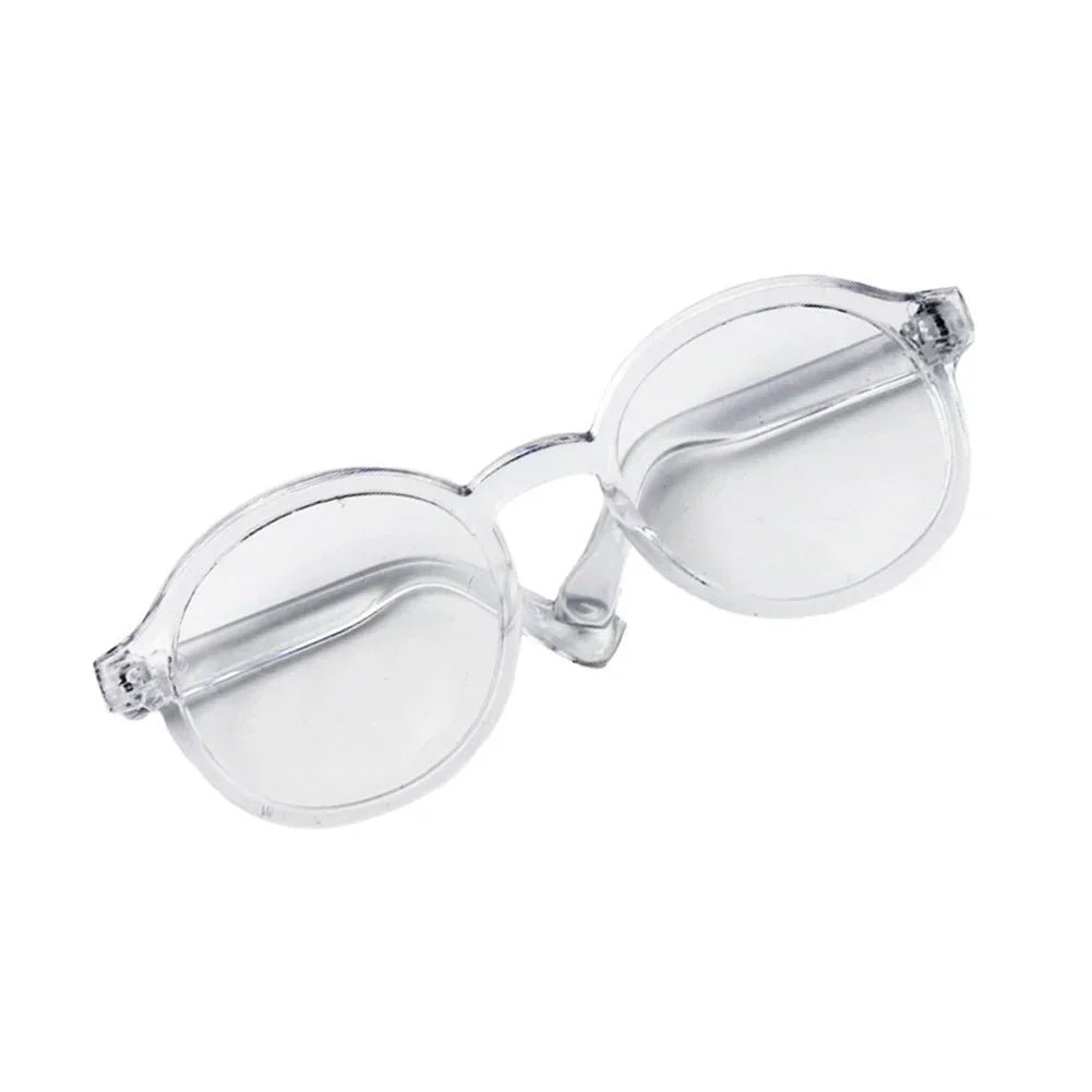 1PC 6.5cm Transparent Plastic Glasses for 1/8 1/6 1/3 1/4 BJD for Labubu MSD SD Plush for EXO Doll Sunglasses