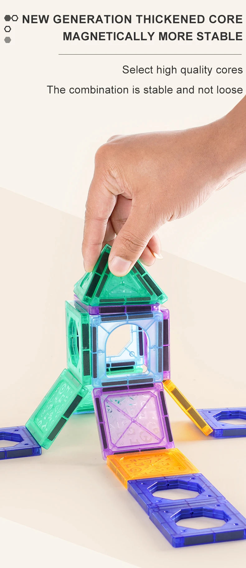 Magnetic Tiles for Kids Ages 3-5 4-8 Magnet Toys for 3 4 5 6 7 8+ Year Old Boys Girls Toddlers Magnetic Building Blocks Preschoo