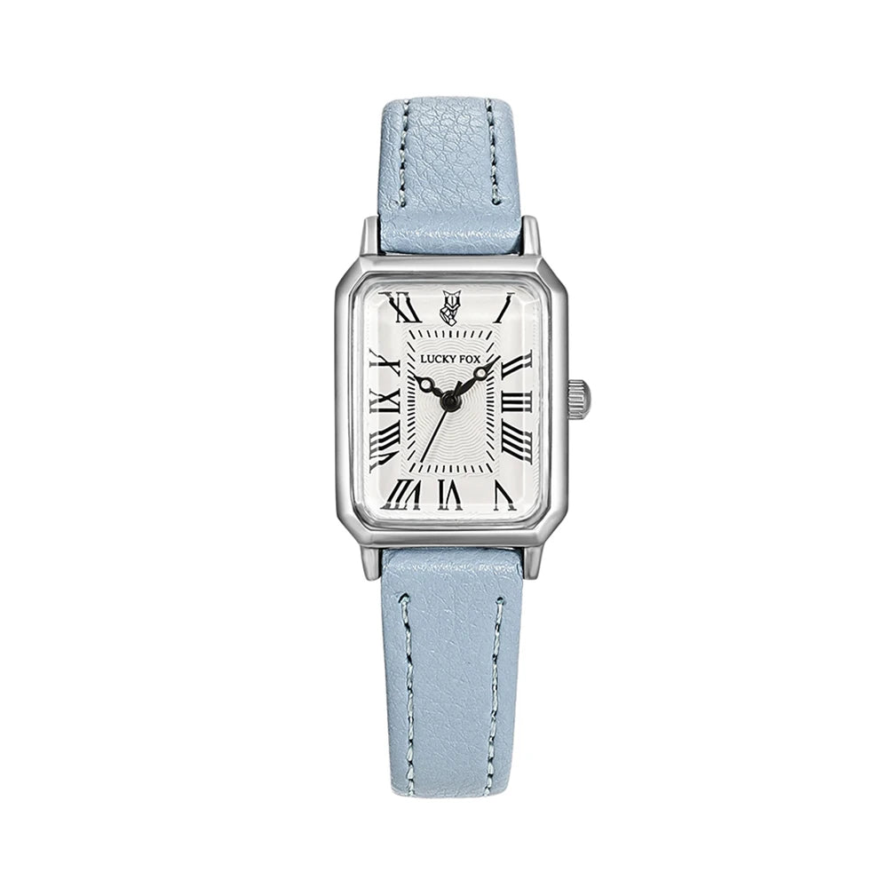 Fashion Rectangle Quartz Wrist Watch for Women Luxury Brand Roman Dial Leather Strap Ladies Watches Clock