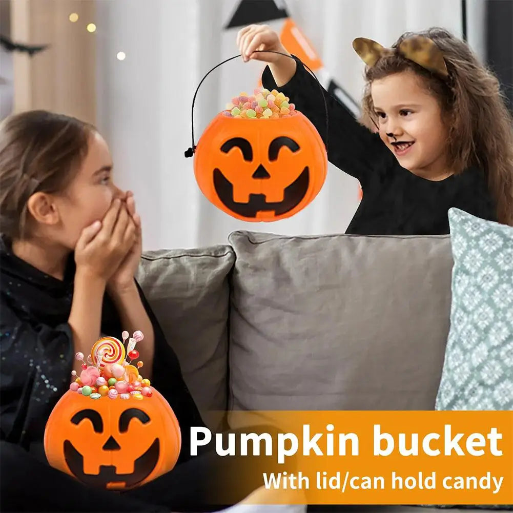Halloween Pumpkin Bucket Portable Candy Basket Halloween Ghost Festival Bar Home Decor Sugar Filling Jar Halloween Party Gift