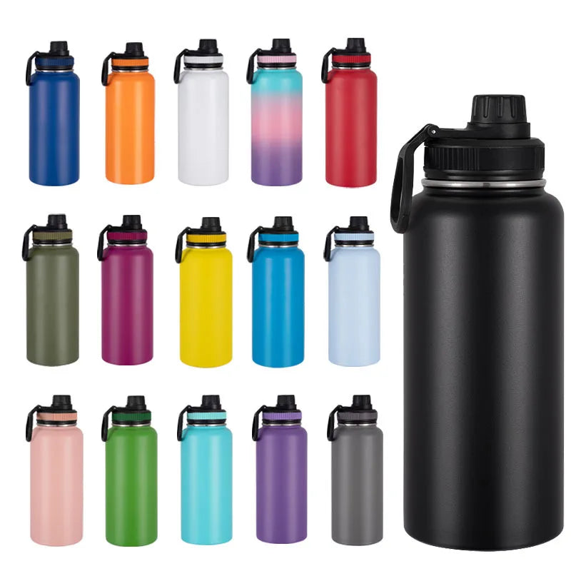 Large Sports Double Wall Stainless Steel Water Drinking Bottle Insulated Mugs Thermos Vacuum Flask