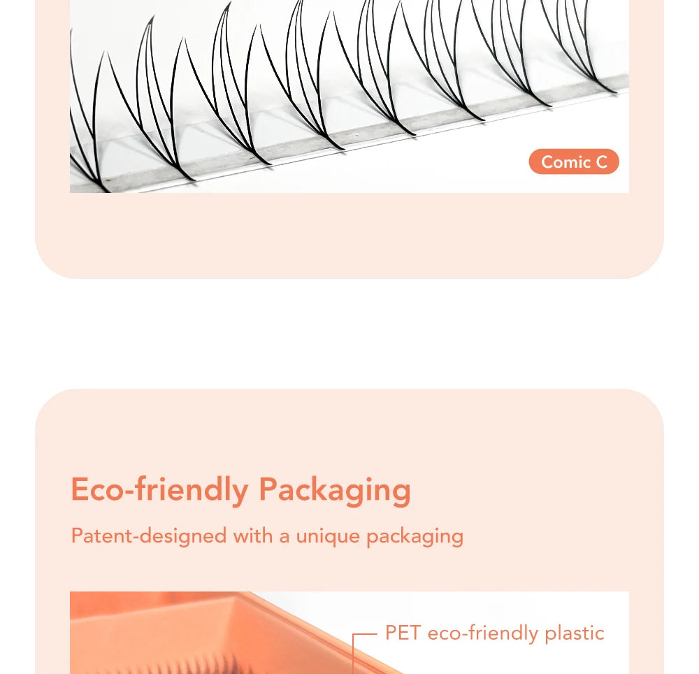 DIYDAY Comic Spire Eyelash Extension Premade Manga False Eyelashes Super Soft Light Feather-Feeling Anime Lashes for Makeup Tool