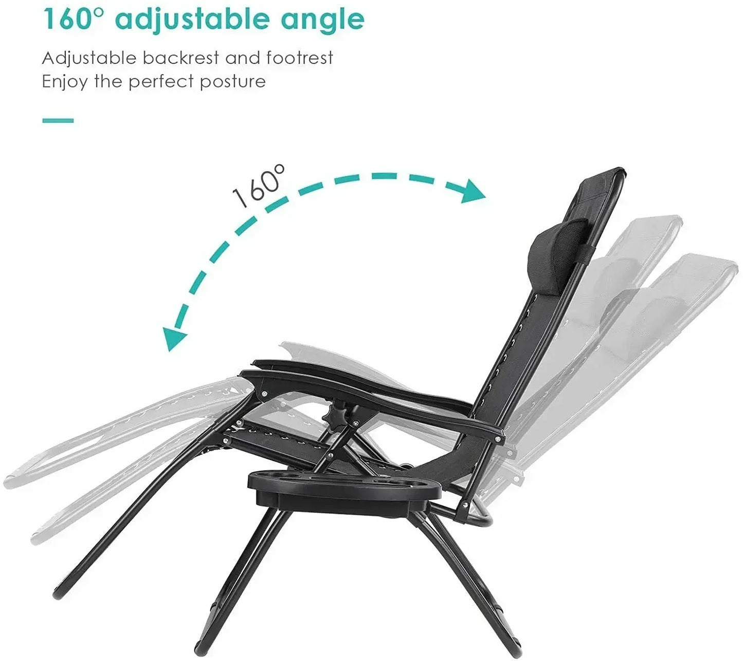 Ensemble de chaises longues pliantes Homfa avec table