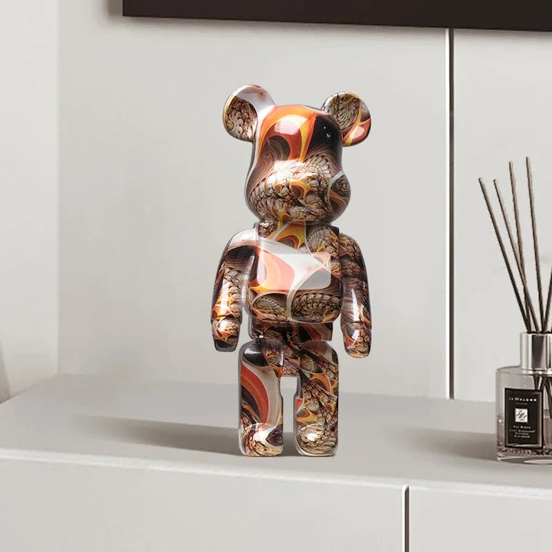 Figurine Ours Graffiti 27 cm – Décoration d'intérieur abstraite et tirelire
