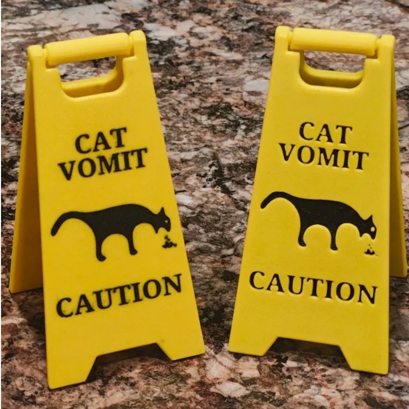 1Pc Cat Vomit Sign Funny Cat Dog Signs Decor, Yard Warning Sign Cat Vomit Sign", Cute Novelty Cat Dog Puppy Humorous Home Decor
