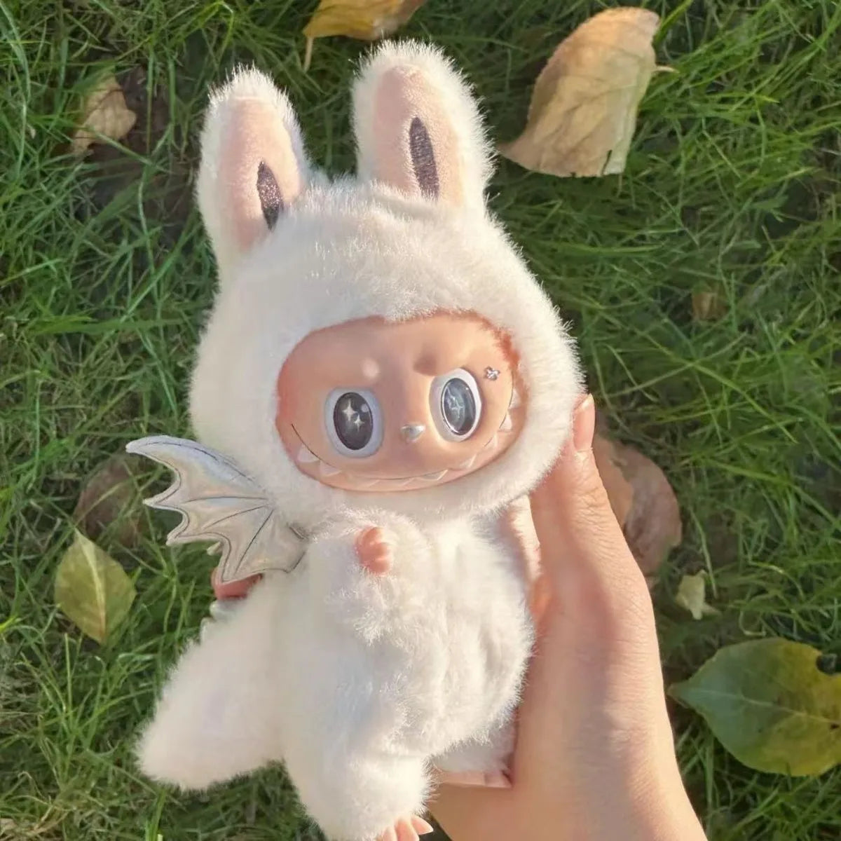 For 17cm Labubu Clothes Lovely Pink Velvet Rabbit Little Devil Trendy Outfit Accessories Fashion Gift