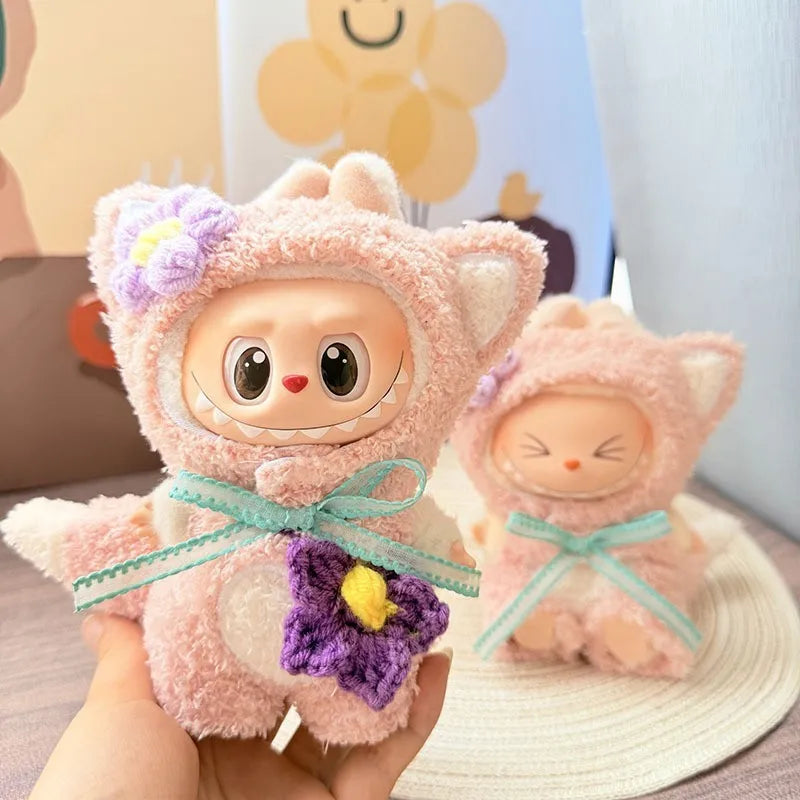 Labubu Doll Clothes Penguin Shark Bee Dinosaur Onesie - Cute Animal Jumpsuit for 17cm Pullip Blythe OB11 BJD