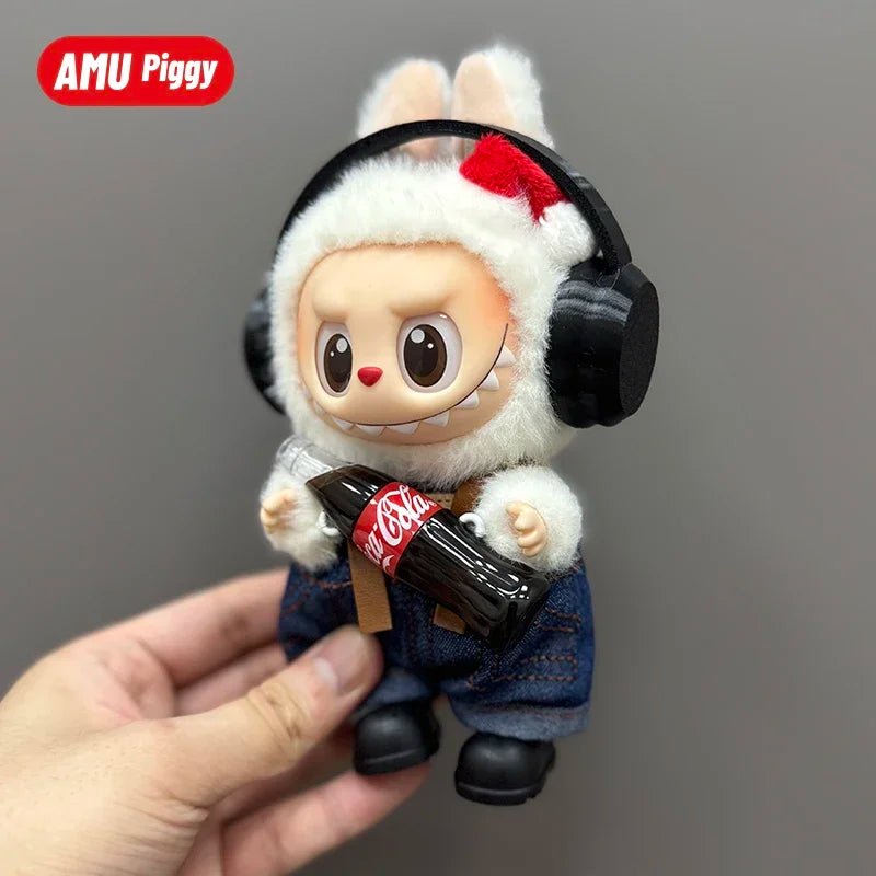 Clothes for Clothes Doll DIY Accessories Pull Cloth Cola Happiness Factor Labubu Clothes Set Doll Outfit Have Shoes