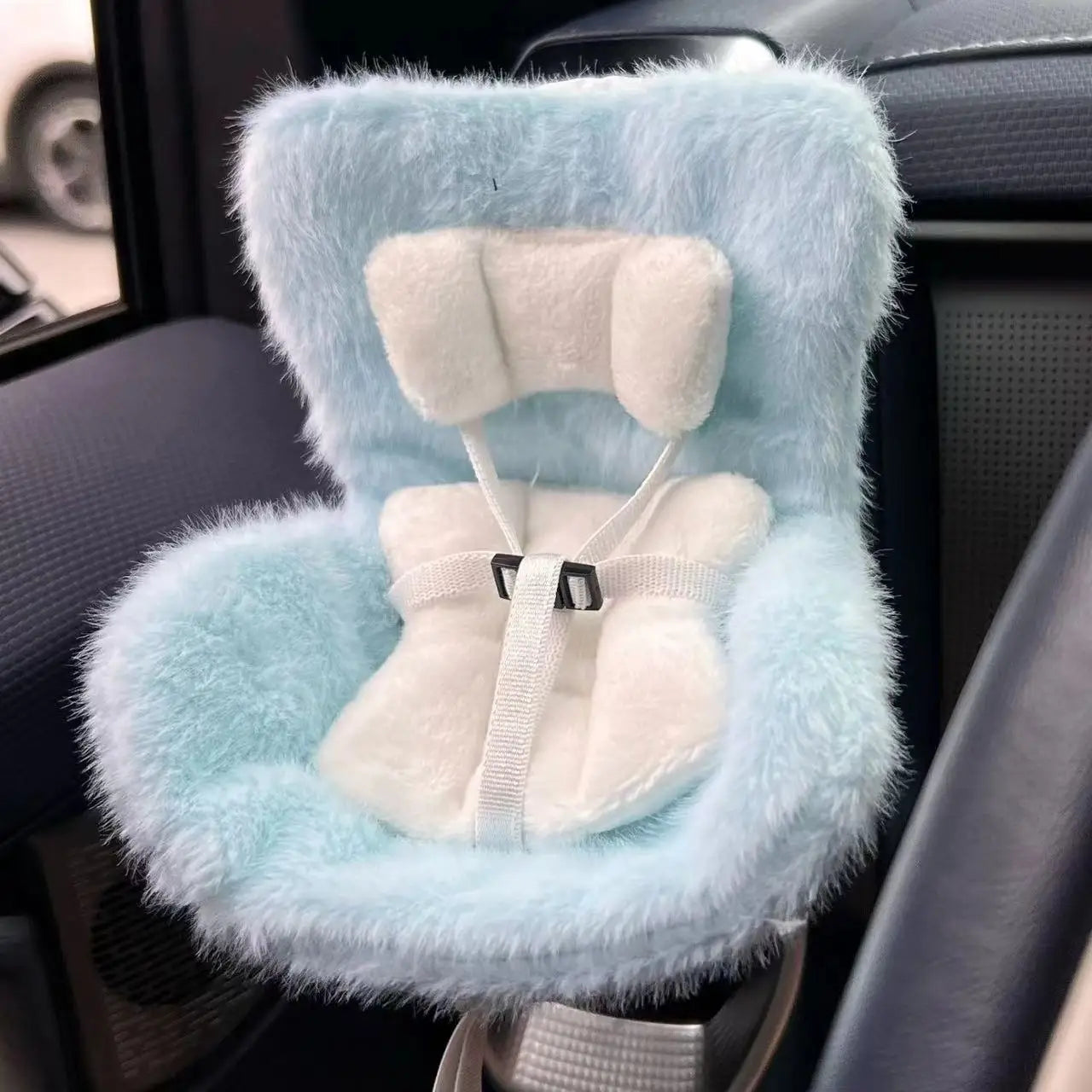 Car Doll Safety Seat for 17cm Labubu – Cute Car Interior Decor