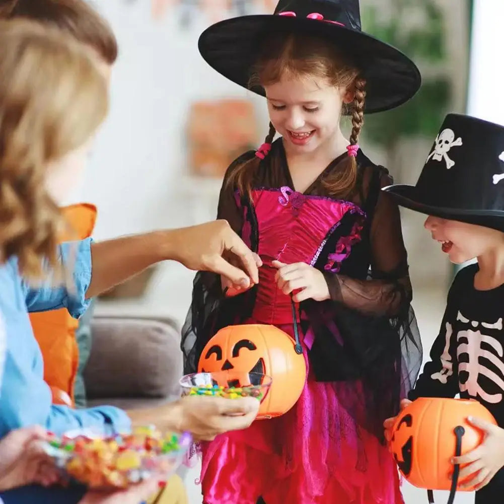Halloween Pumpkin Bucket Portable Candy Basket Halloween Ghost Festival Bar Home Decor Sugar Filling Jar Halloween Party Gift