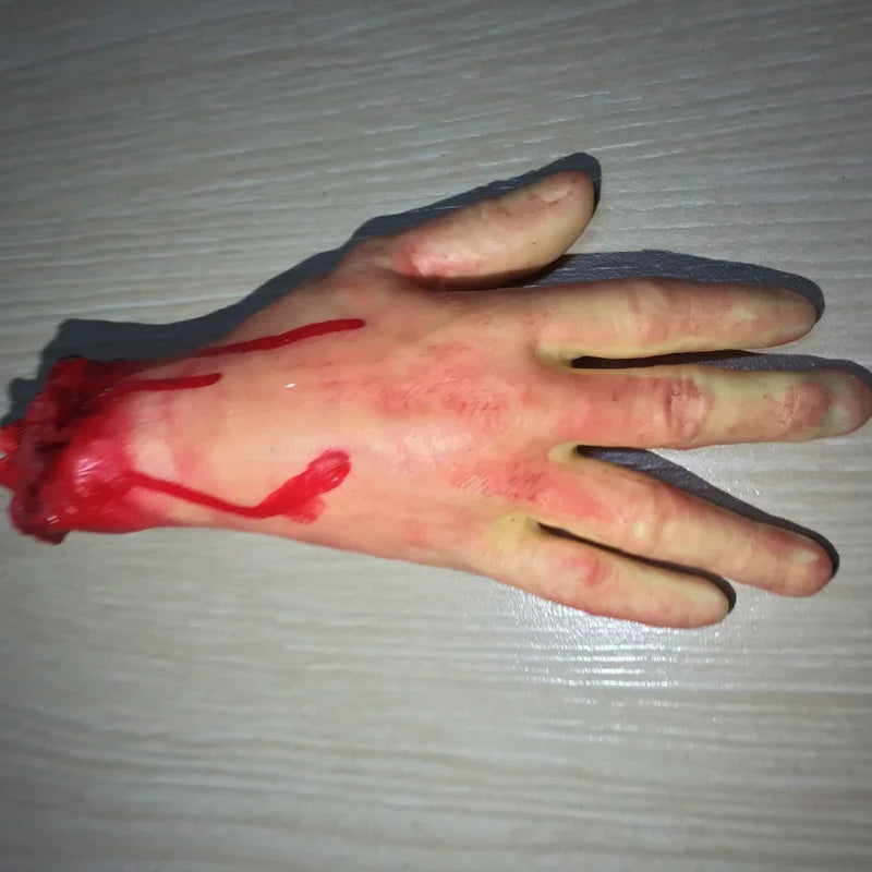 Halloween Horror Props Bloody Hand Haunted House Party Decoration Scary Fake Hand Finger Leg Foot Brain Heart Halloween Supplies