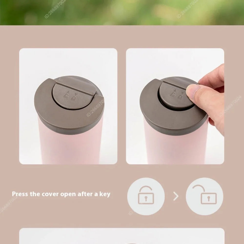 360/500ml Tyeso Stainless Steel Insulated Travel Mug Leak-Proof Direct Drink Water Bottle for Men Women Portable Car Coffee Cup