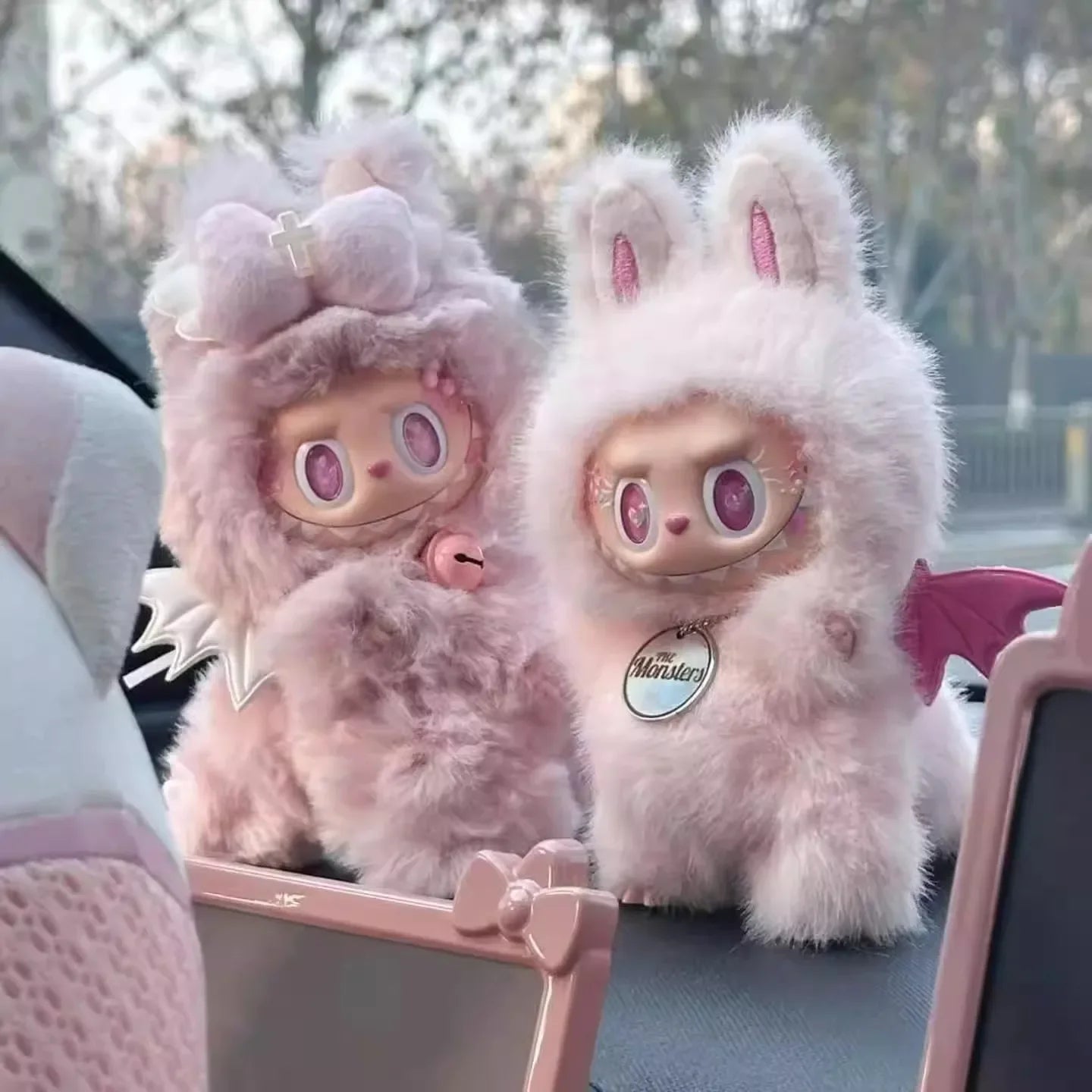 Doll Clothes For Labubu Little Angel Pink Rabbit Plush Baby Clothes Cute And Fashionable Angel Cotton Doll Clothing Doll Sets