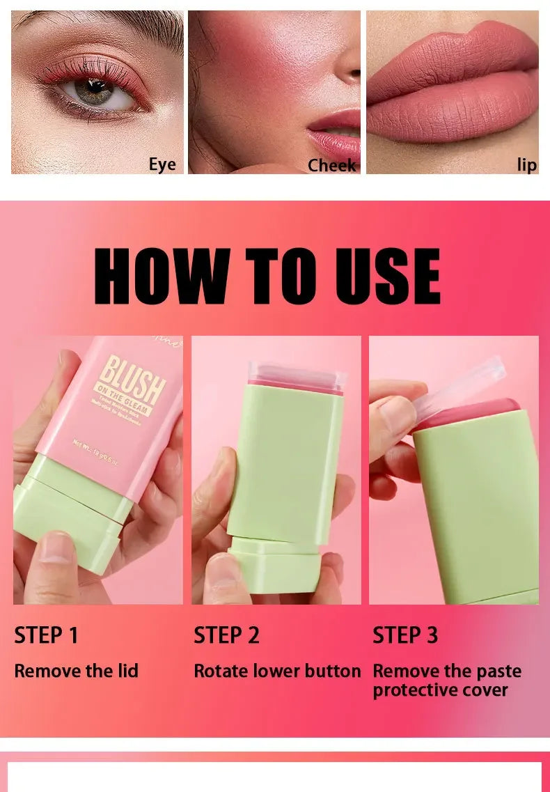 Make Up Multi Functional Blush Stick Easy Color Rouge Blusher Cream Waterproof High Color Rendering Brightening Skin Tone Hot