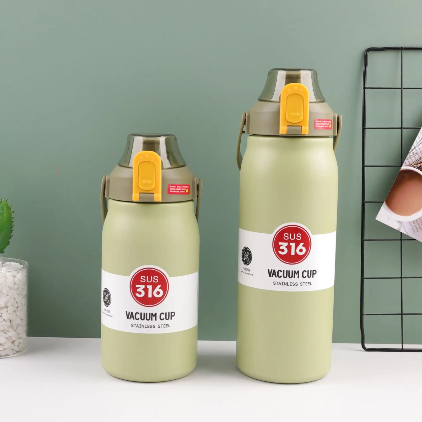 1.3L/1.7L Large Capacity Thermo Bottle Outdoor Mug Stainless Steel Thermos Water Bottle Portable Vaccum Flask Cold And Hot Tumbl
