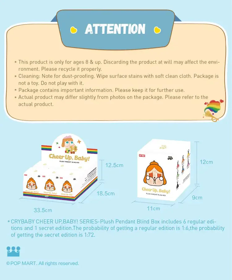 POP MART Crybaby "Cheer Up, Baby!" Pluche Hanger Mystery Box – Blind Box Collectible (Limited Edition)