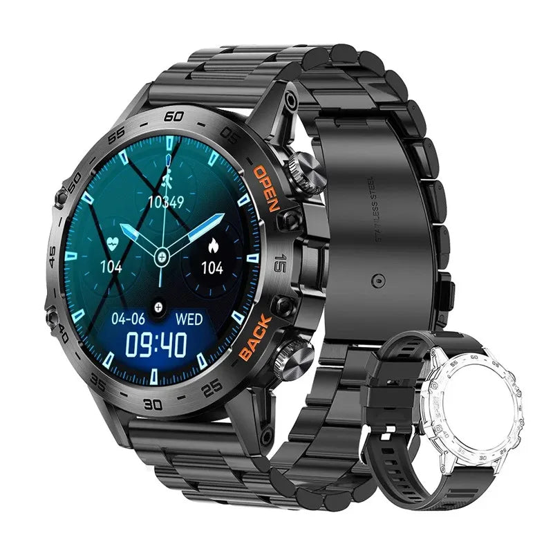 K52 Smart Watch Men 1.39inch IPS Screen Bluetooth Call Custom Dial Heart Rate Health Monitoring Outdoor Sport Smartwatch