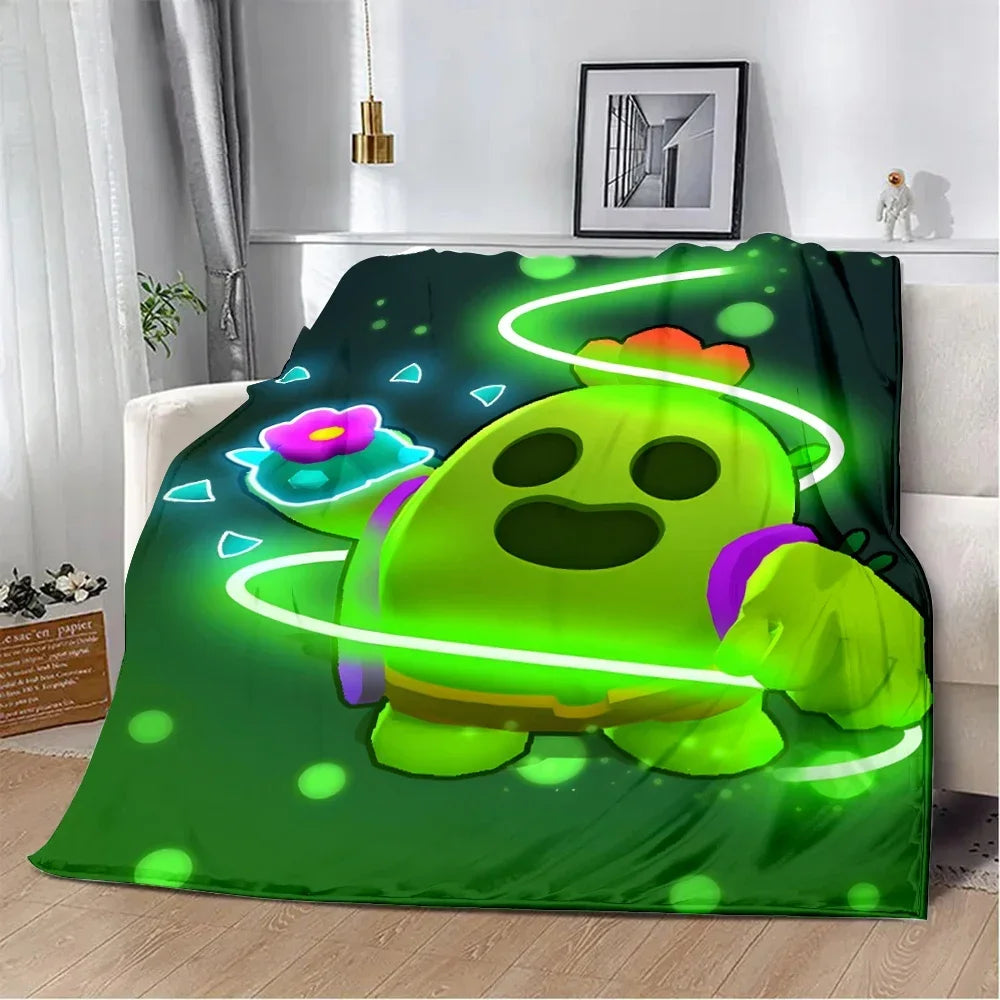 Sleepy Sandy Leon Spike Printed Blanket Picnic Blankets Warm Blanket Soft and Comfortable Blanket Home Travel Birthday Gift