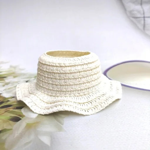 Mini Doll Straw Hat for Dollhouse Miniature 17cm Labubu Doll Color Match Hats Kawaii Cute Dolls Accessories for Kids Girls Toys