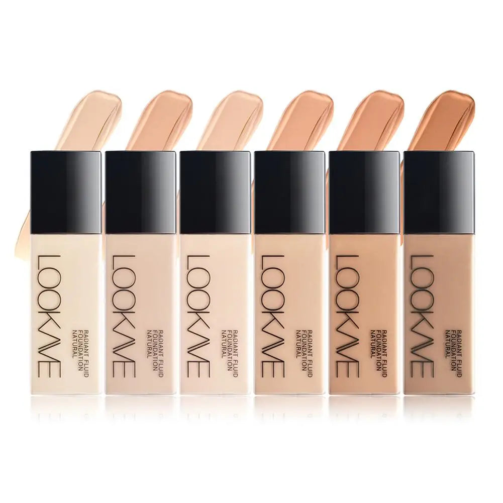 LOOKAVE Liquid Foundation Long Lasting Full Coverage Matte Cream CC Foundation Makeup Concealer Natural Liquid Base Moisturizing