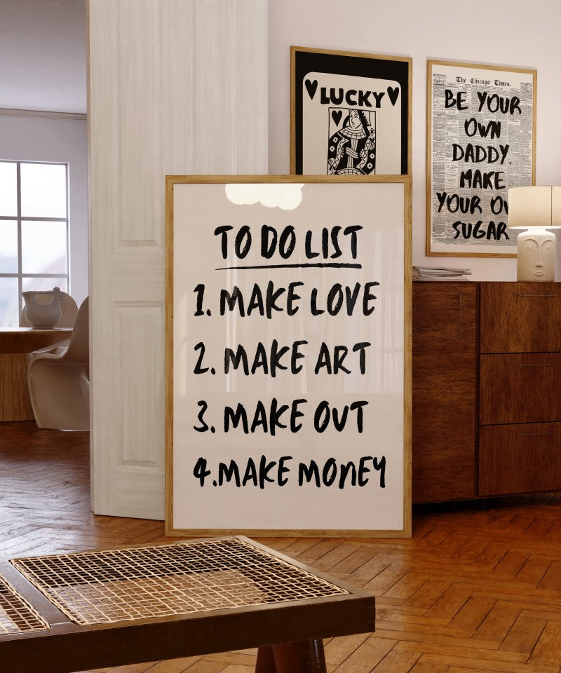 Chaos Typography Art Print and Posters Modernist Wall Art Chaos Quote Canvas Paintings Preppy Aesthetic Living Room Picturess
