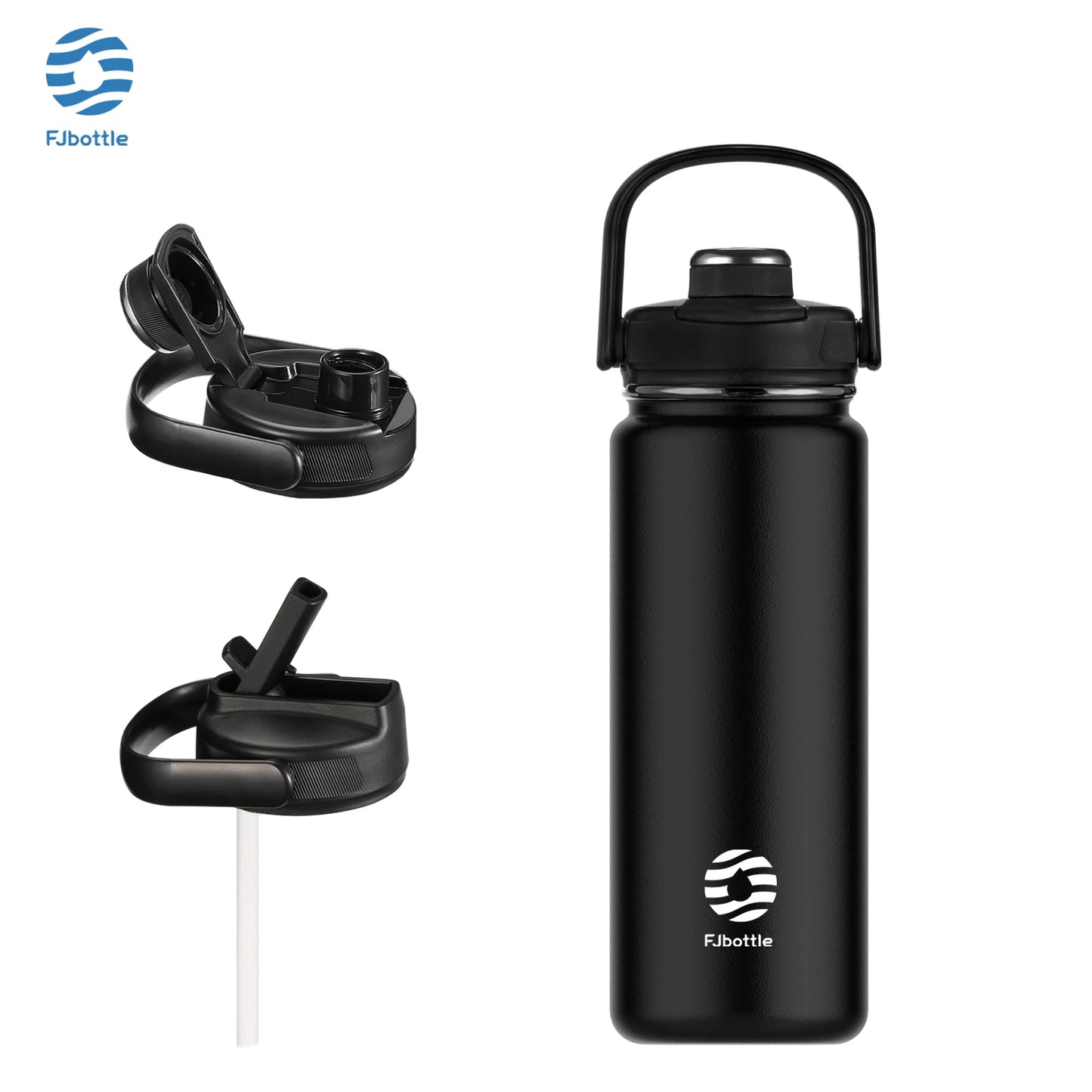 FEIJIAN Thermos Bottle with Straw Sport Stainless Steel Vacuum Flask Insulated Water Bottle with Handle Lid 950/1200ml