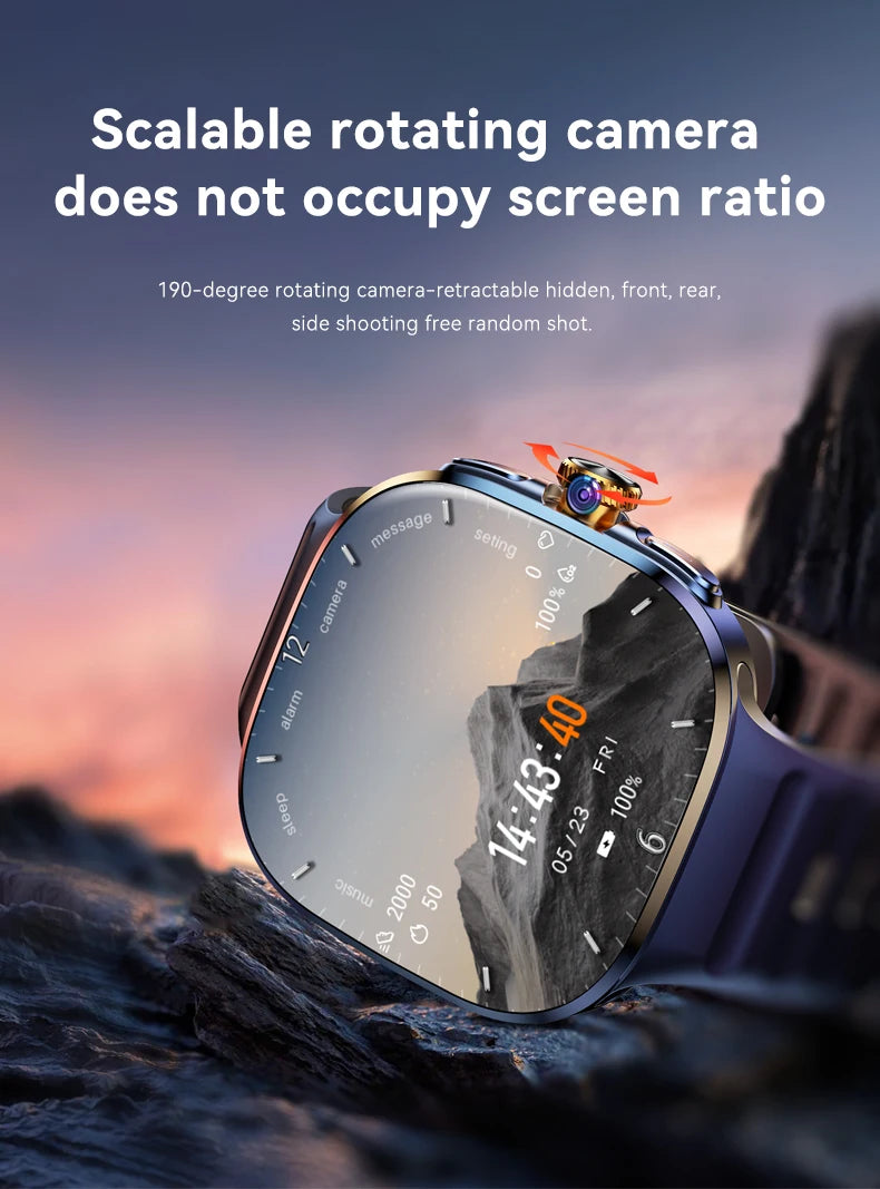 New M99 smartwatch Android - Bluetooth dual system 4G SIM 2.4'' 720*720 HD AMOLED Screen 190° Camera GPS WIFI NFC samrt watch