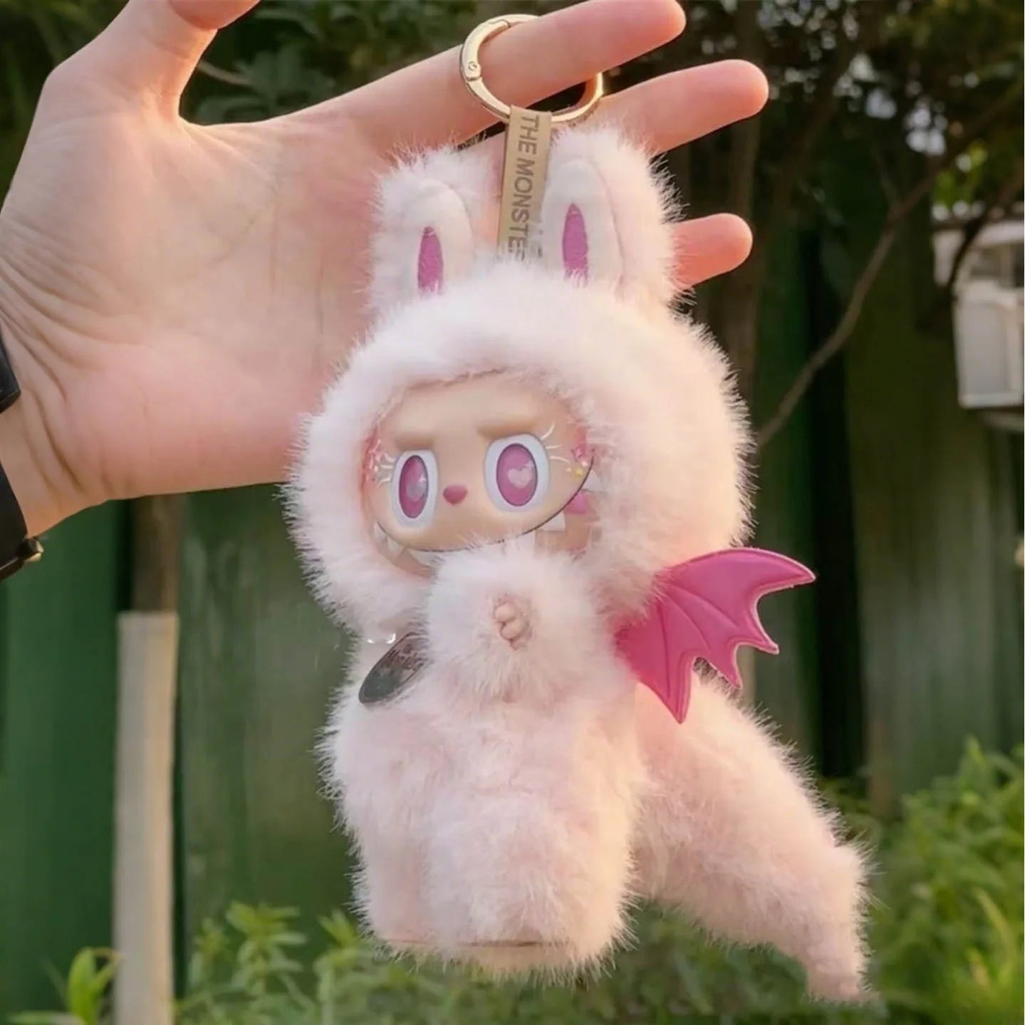 For 17cm Labubu Clothes Lovely Pink Velvet Rabbit Little Devil Trendy Outfit Accessories Fashion Gift