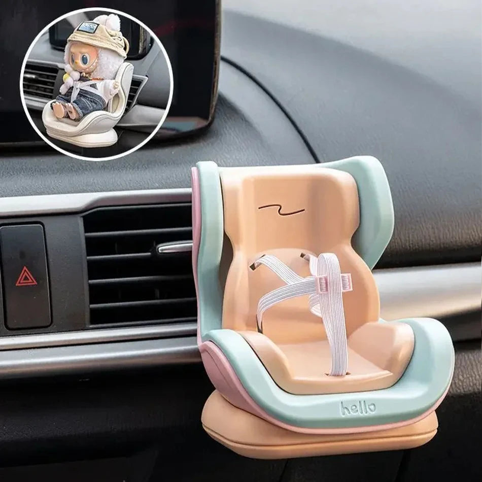 4 Styles For Car Doll Safety Seat Cartoon Chair Model Kawaii Doll Seat Outlet Decor Car Interior Styling Labubu Accessories 
