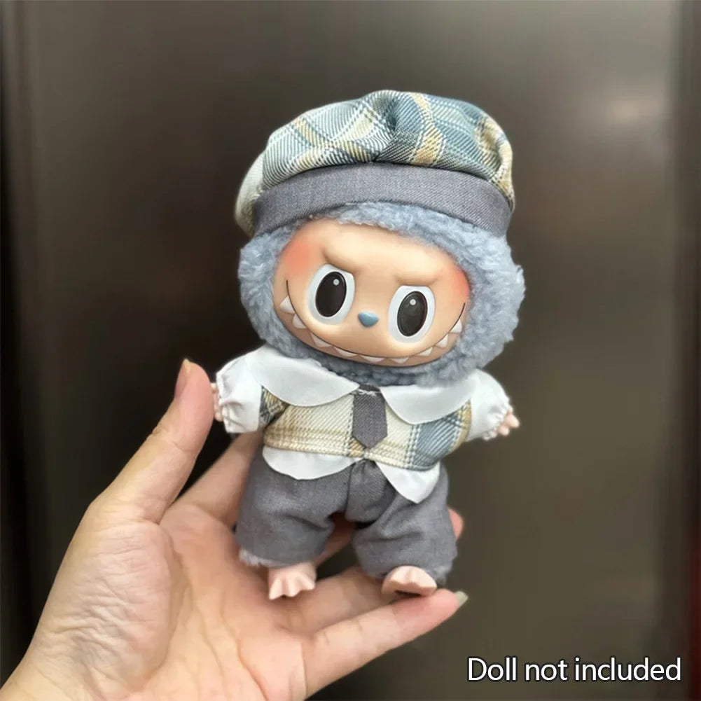 Mini Plush Doll'S Clothes Outfit Accessories For Korea Kpop Exo 15-17cm Labubu Idol Overalls set Clothing Gift