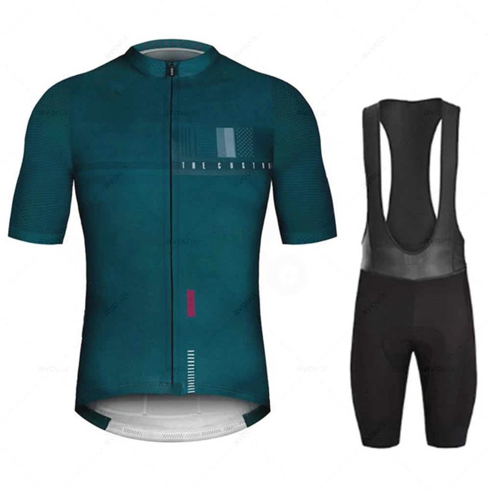 New Pro Team Men’s Cycling Jersey Set – Breathable Anti-UV Short Sleeve Bicycle Clothing Maillot Ciclismo