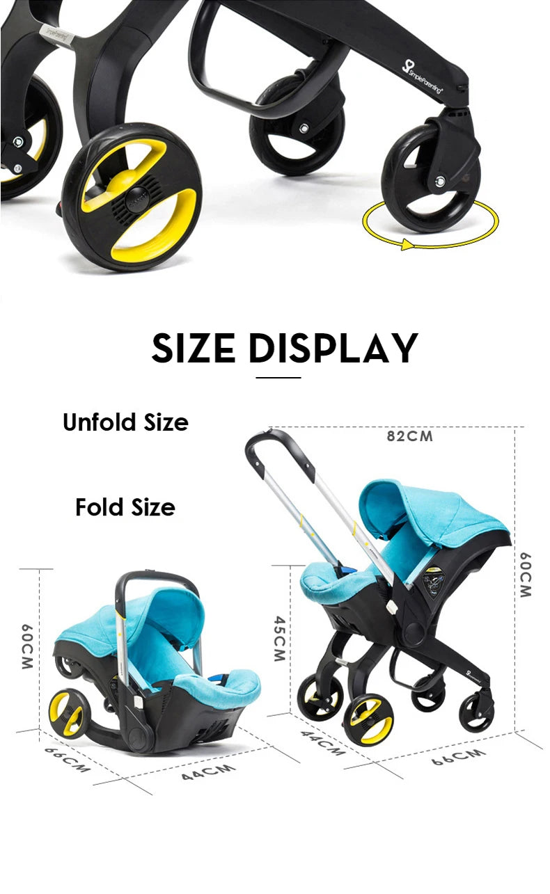 Ultralichte 4-in-1 Kinderwagen met Autostoel