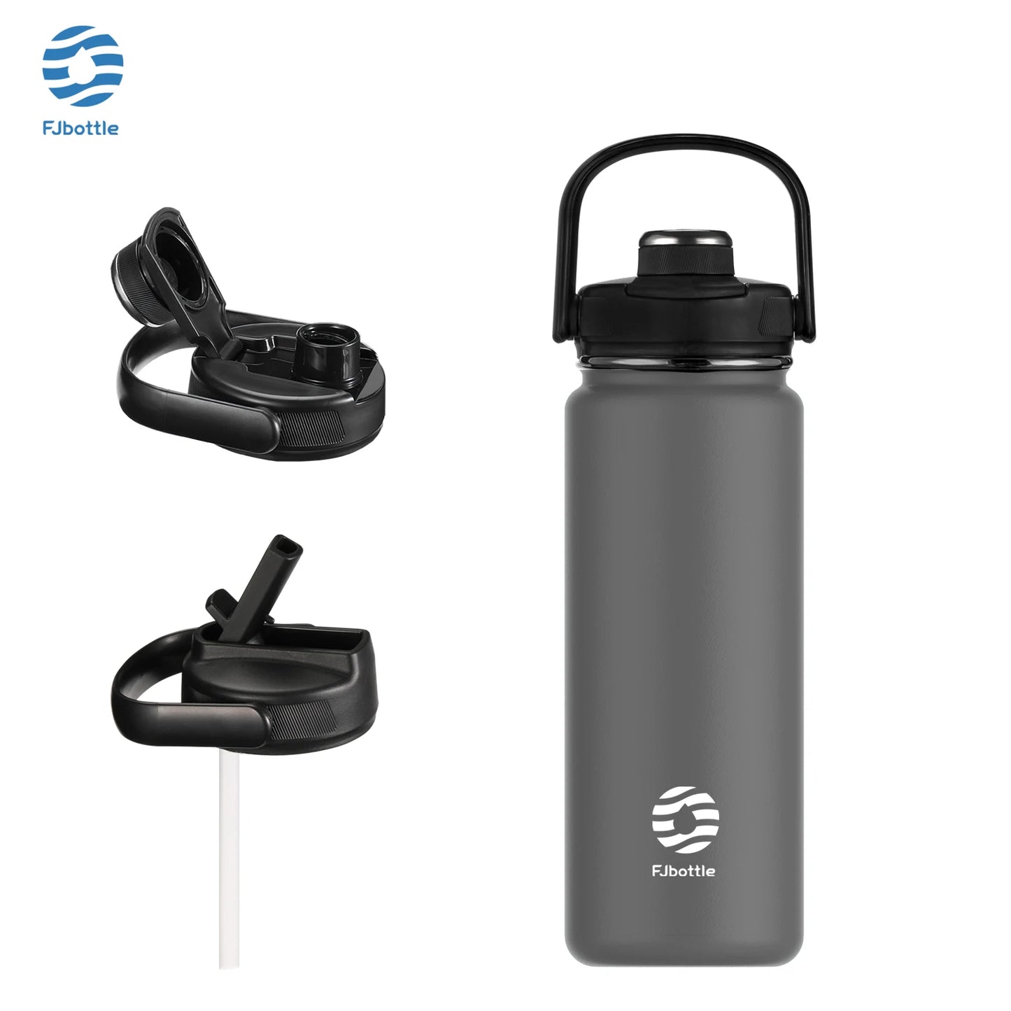 FEIJIAN Thermos Bottle with Straw Sport Stainless Steel Vacuum Flask Insulated Water Bottle with Handle Lid 950/1200ml