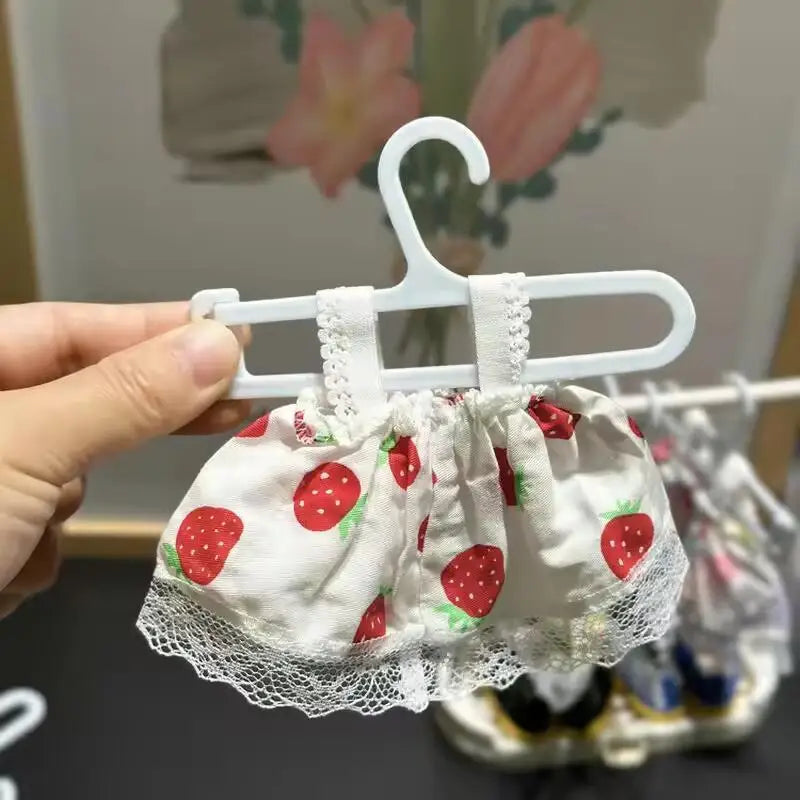 20cm Bjd Doll Clothes Storage Rack Shoe Display Rack Doll Mini Labubu Clothes Hanger Storage Box Clothes Support Rack Kids Gift