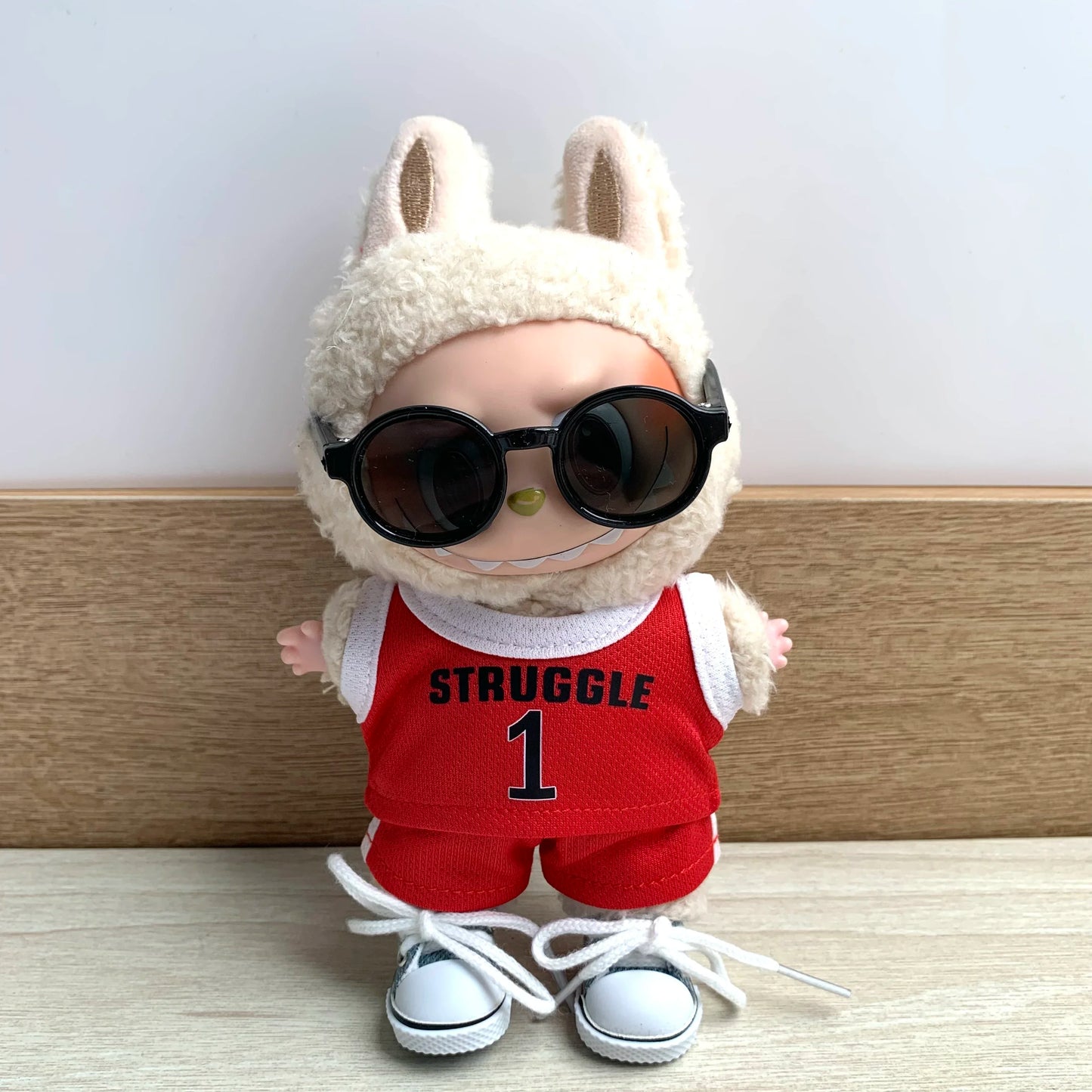 Clothes for Labubu Basketball Player Clothing Kawaii Mini Plush Doll Clothes Doll Cute Athlete Idol Doll Accessories