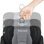 AP02 KL005 Baby Car Seat 360° Rotatable, ISOFIX, Resting Position, Group 0+1/2/3, 9-36 kg, Child Seat with 5-Point Safety Belt