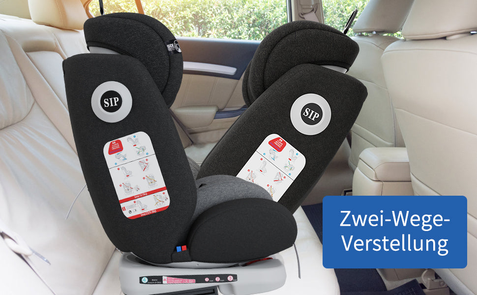 AP02 KL005 Baby Car Seat 360° Rotatable, ISOFIX, Resting Position, Group 0+1/2/3, 9-36 kg, Child Seat with 5-Point Safety Belt