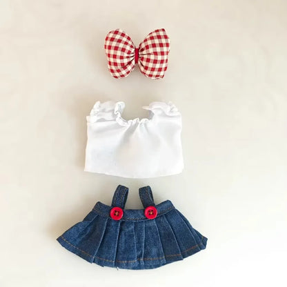 Mini Plush Doll'S Clothes Outfit Accessories For Korea Kpop Exo Labubu V1 V2 Idol Dolls Goose Dinosaur Macaron Clothing Gift